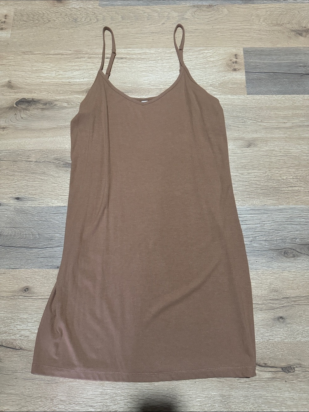 Stars Above Brown Tan Ribbed Sleeveless Dress